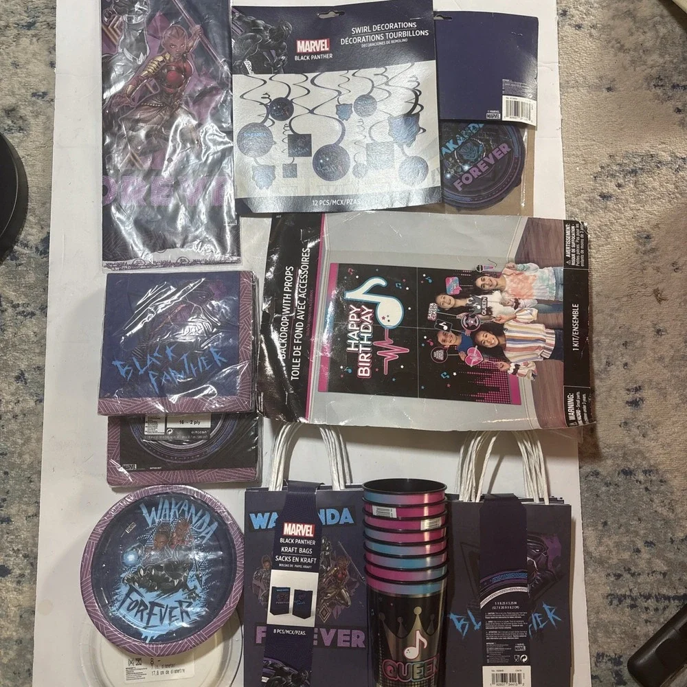Marvel Black Panther Wakanda Birthday Party Decoration Lot!